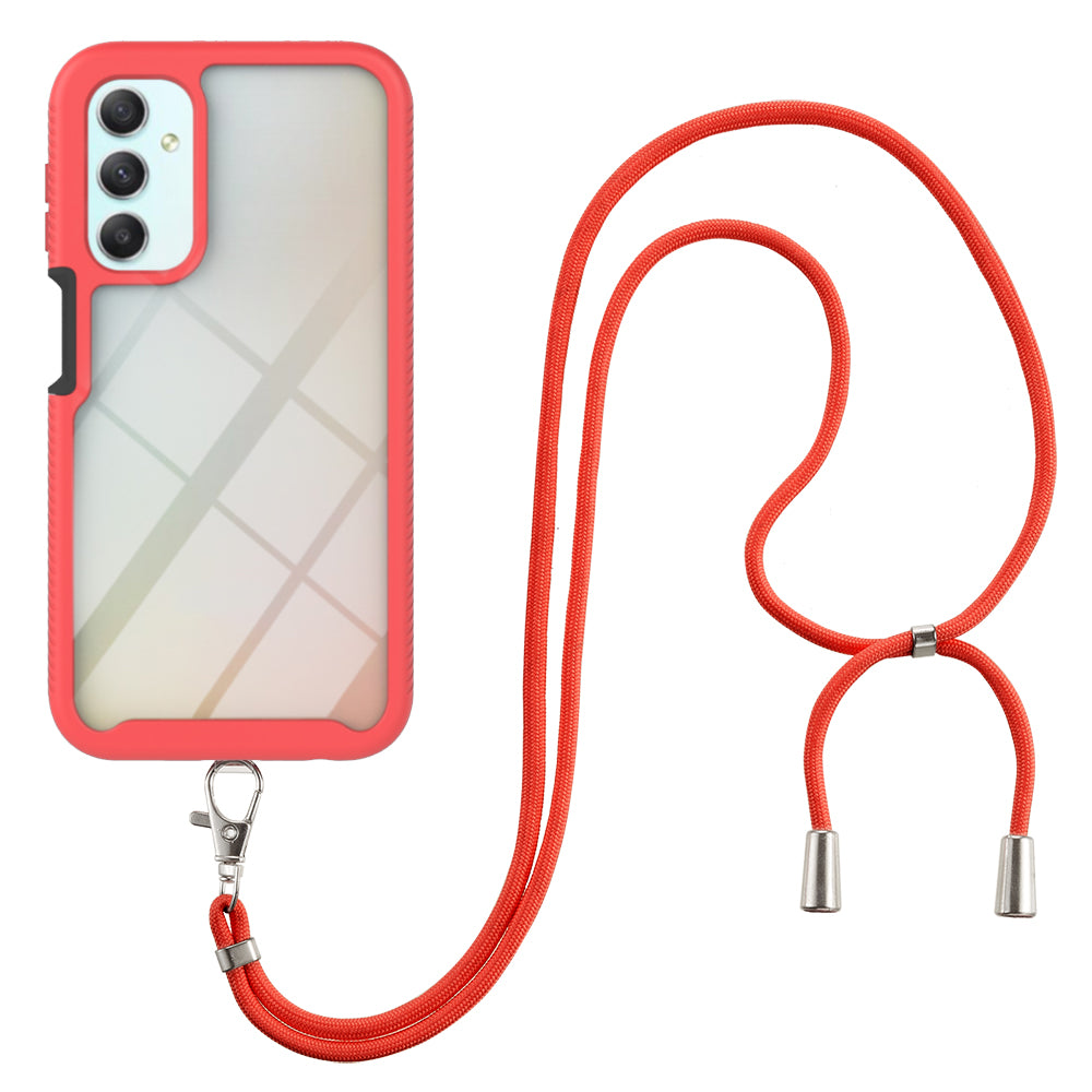 YB PC Series-4 for Samsung Galaxy A24 4G PC TPU Phone Case Shockproof Protective Cover with Long Lanyard YB PC Series-4 for Samsung Galaxy A24 4G PC TPU Phone Case Shockproof Protective Cover with Long Lanyard